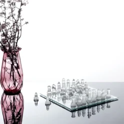 JEU ECHECS VERRE 25X25CM