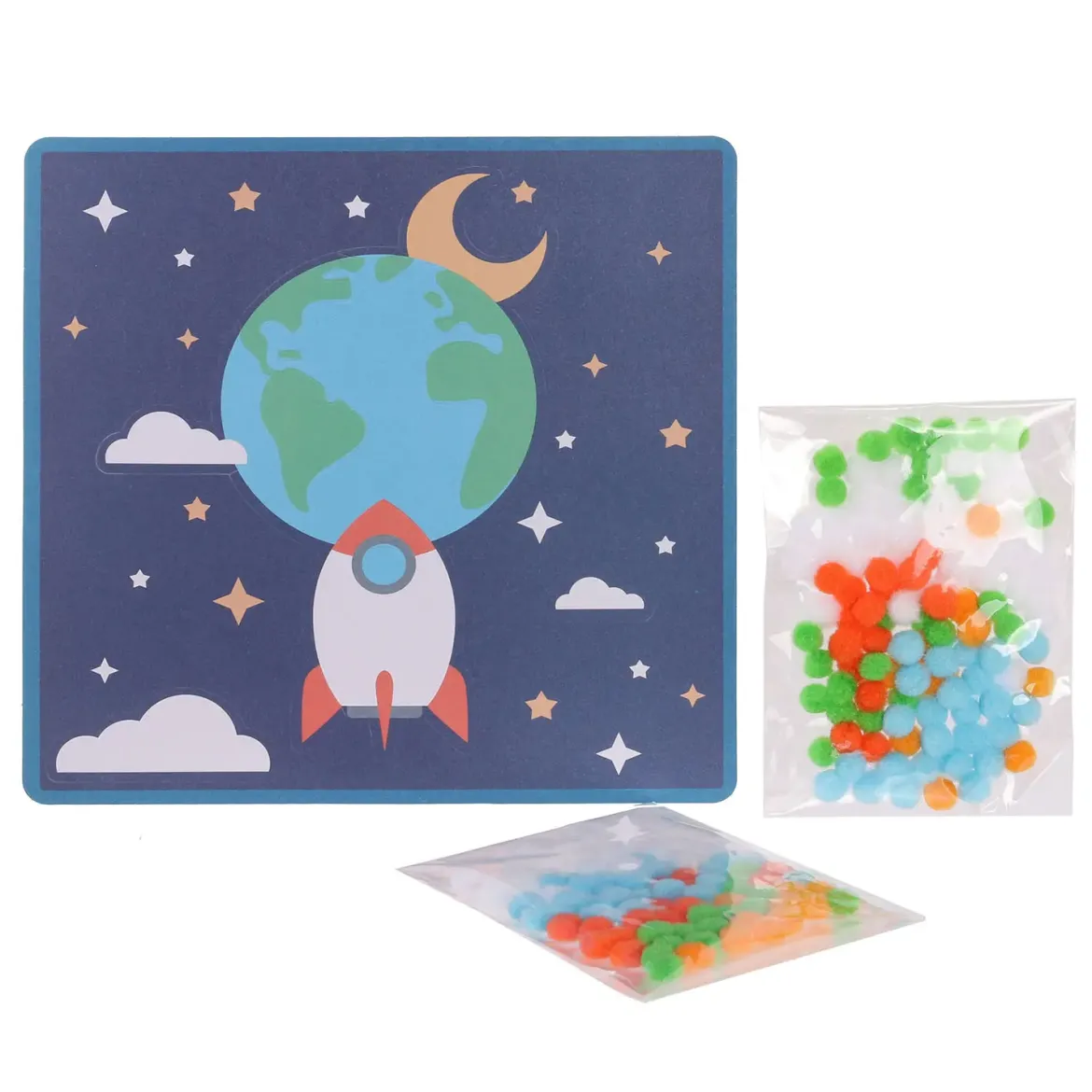 JEU EDUCATIF POMPONS A COLLER X200 PIECES