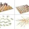 JEU 4 EN 1 DAMES ECHECS DOMINOS MIKADO