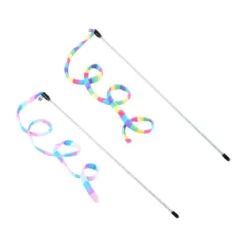 JOUET CANNE A PECHE RUBAN AVEC GRELOT H.46CM