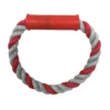 JOUET CORDE ROND ET POIGNEE PLASTIQUE 7X4CM ROUGE GRIS