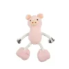 JOUET PELUCHE COCHON ET CORDE SONORE 25X30CM ROSE