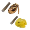 JOUET PELUCHE ET HERBE A CHAT 10CM POUSSIN OU SOURIS
