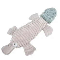 JOUET PELUCHE ORNITHORYNQUE SONORE 38CM GRIS CLAIR