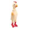 JOUET POULET LATEX SONORE 23CM ECRU ROUGE