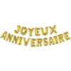 KIT BALLON LETTRE 40CM JOYEUX ANNIVERSAIRE OR
