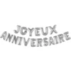 KIT BALLON LETTRE 40CM JOYEUX ANNIVERSAIRE ARGENT