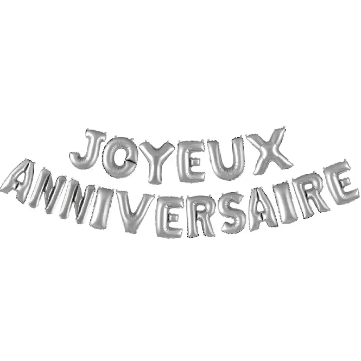 KIT BALLON LETTRE 40CM JOYEUX ANNIVERSAIRE ARGENT