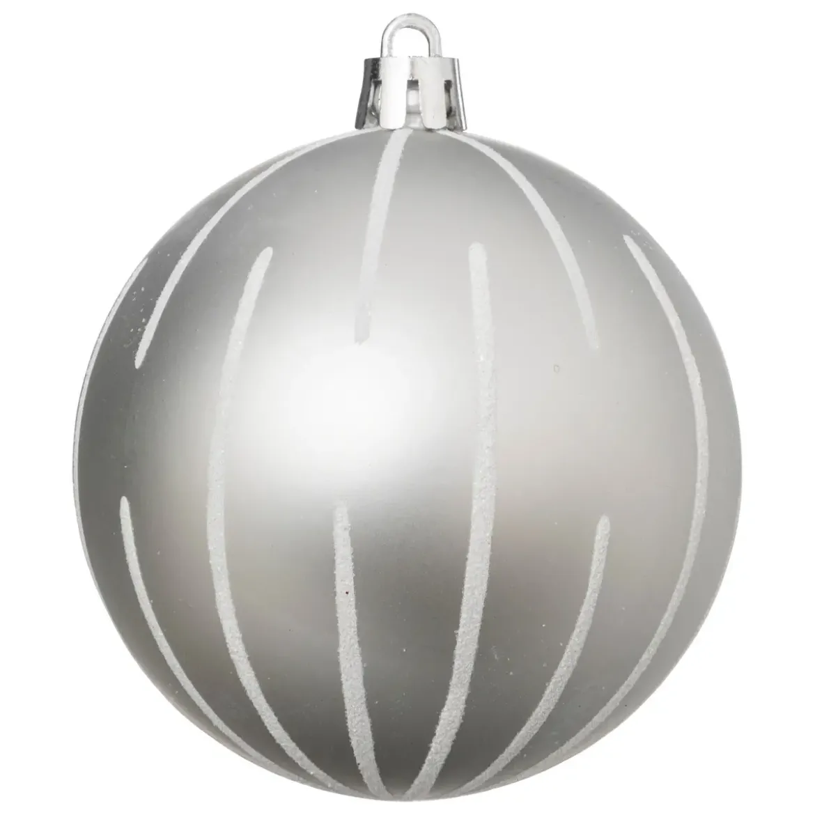 KIT 8 BOULES DE NOEL ARGENT BLANC 8CM