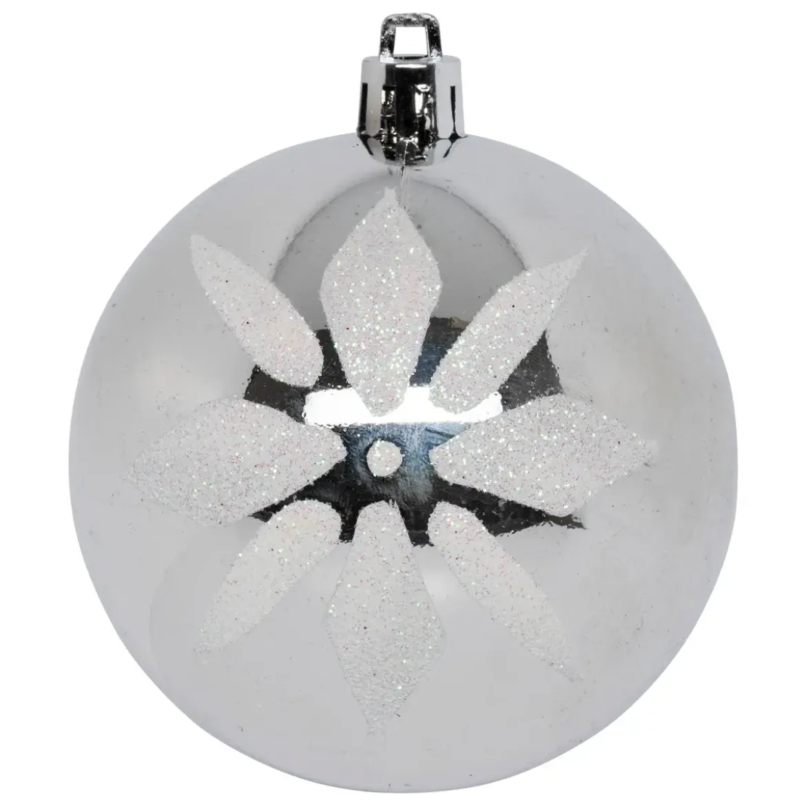 KIT 8 BOULES DE NOEL ARGENT BLANC 8CM