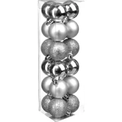 KIT 18 BOULES DE NOEL ARGENT 3CM
