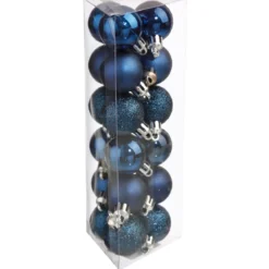 KIT 18 BOULES DE NOEL BLEU NUIT 3CM