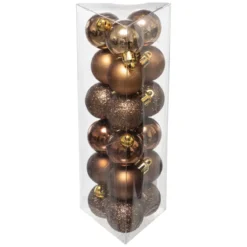 KIT 18 BOULES DE NOEL BRONZE 3CM