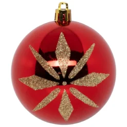 KIT 8 BOULES DE NOEL ROUGE OR 8CM