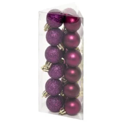 KIT 18 BOULES DE NOEL VIOLET 3CM