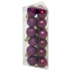 KIT 18 BOULES DE NOEL VIOLET 3CM
