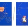 KIT CARTES A GRATTER PETITE FILLE OURSON 15X20CM X2 PIECES