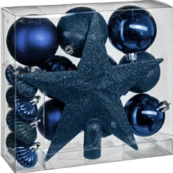 KIT DECO DE SAPIN 18 PIECES BLEU NUIT