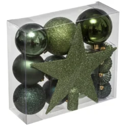 KIT DECO DE SAPIN 18 PIECES OLIVE