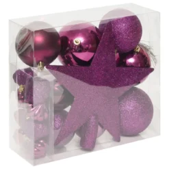 KIT DECO DE SAPIN 18 PIECES VIOLET