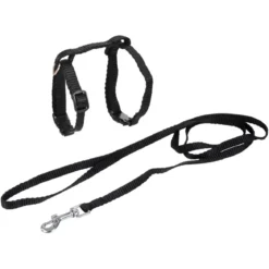 KIT HARNAIS ET LAISSE POUR CHAT 20 A 30CM 120CM NOIR