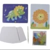 KIT TABLEAU CREATIF TISSU LION ET DINOSAURE X2 PIECES