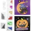 KIT TABLEAUX SEQUINS HALLOWEEN 15X15CM X2 PIECES