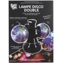 LAMPE BOULE DISCO DOUBLE USB