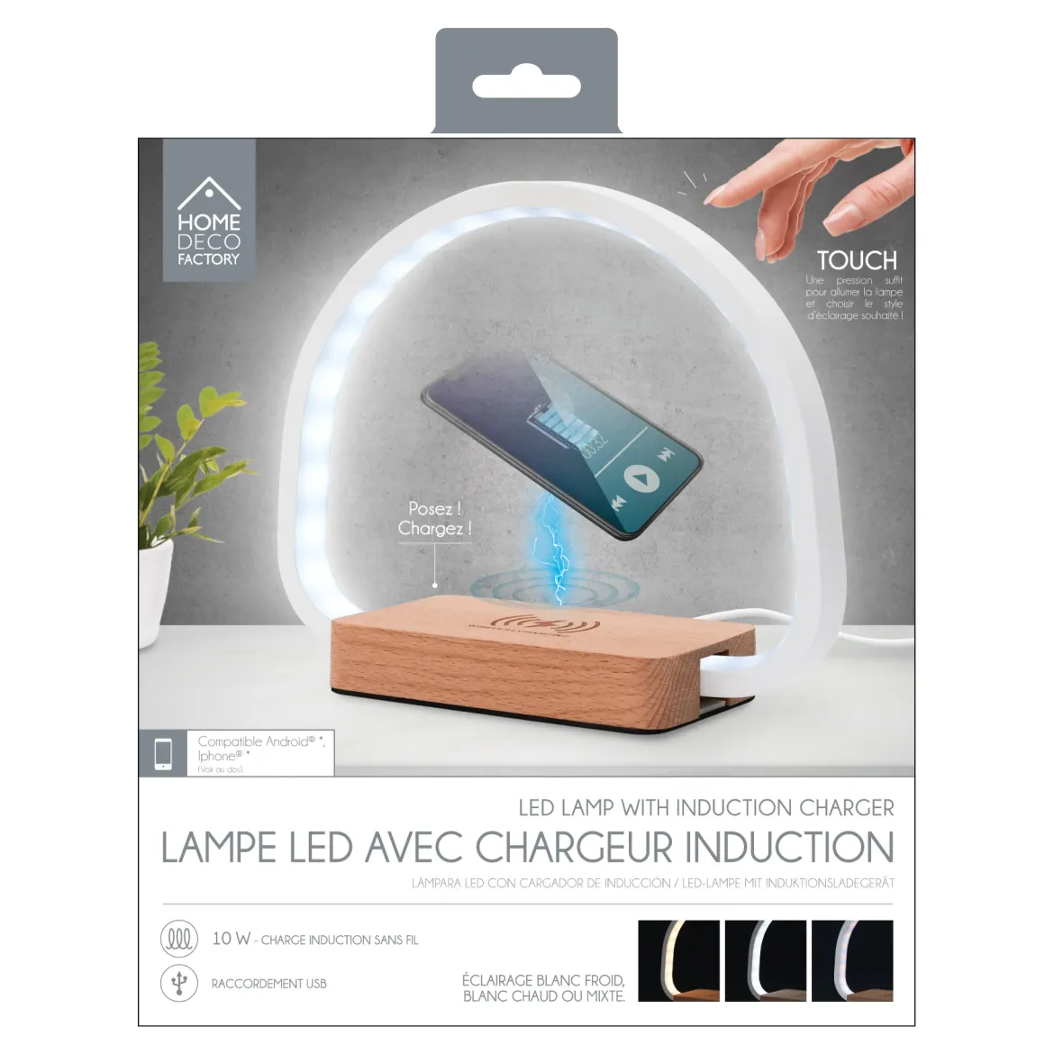 LAMPE LED CHARGEUR INDUCTION