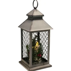 LANTERNE GRILLAGE 3 BOUGIES LEDS