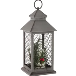 LANTERNE GRILLAGE 3 BOUGIES LEDS