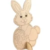 LAPIN BOIS PREDESSINE SUR SOCLE 22X14.5CM