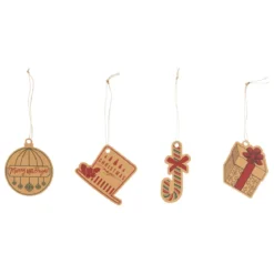 LOT 12 ETIQUETTES CADEAUX A ACCROCHER KRAFT