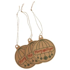 LOT 12 ETIQUETTES CADEAUX A ACCROCHER KRAFT