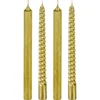 LOT 4 BOUGIES BATONS PAILLETEES OU TWIST 48G OR