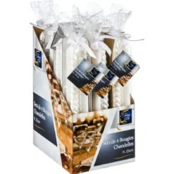 LOT 4 BOUGIES BATONS PAILLETEES OU TWIST 48G BLANC
