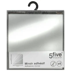 LOT 4 MIROIRS ADHESIFS CARRES 20X20CM