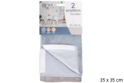 LOT2 SERPILLERES MICROFIBRE SCRATCH GREGE BLEU