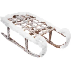 LUGE AVEC NEIGE BOIS L.37.5CM