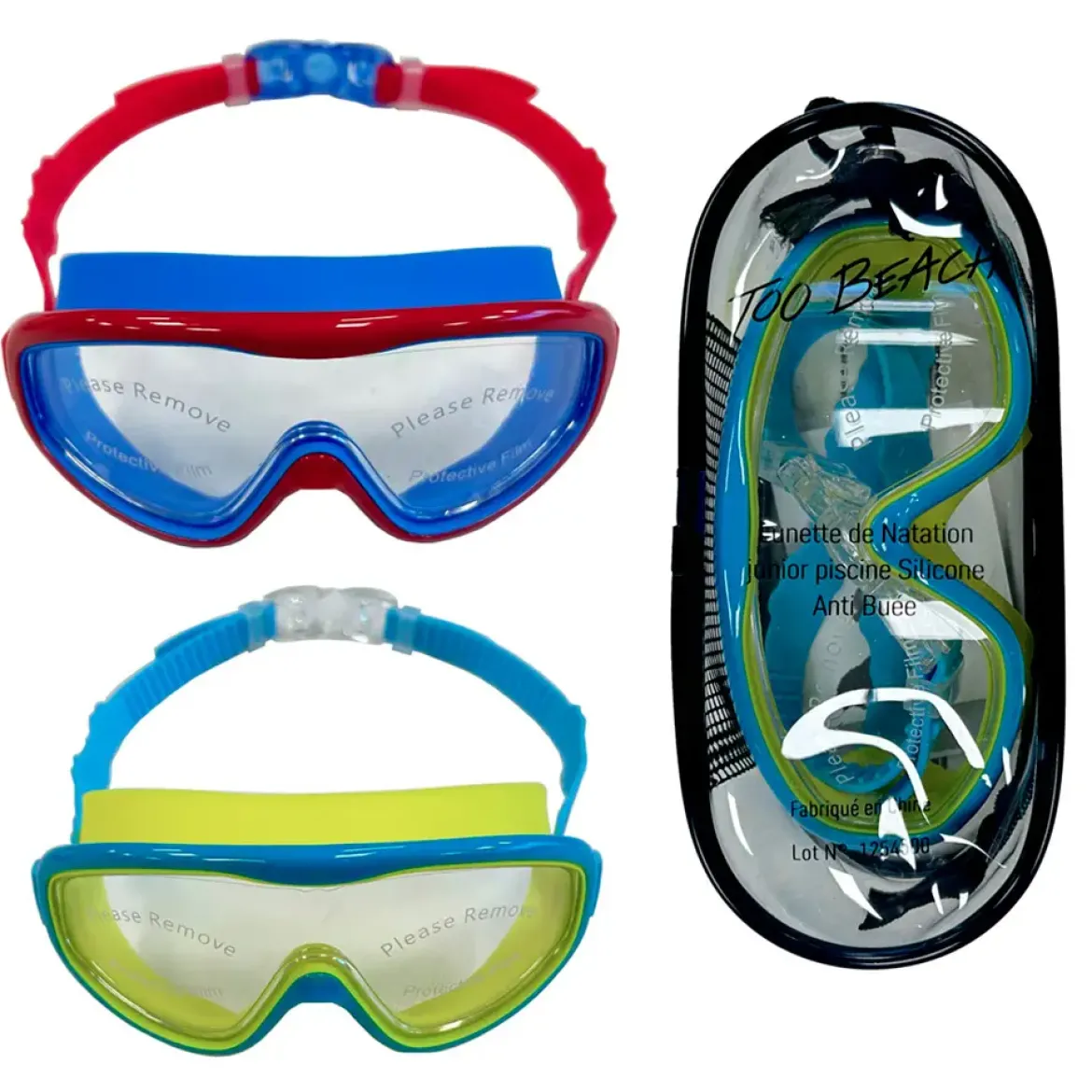 LUNETTE NATATION JUNIOR SILICONE ANTIBUEE AVEC ETUI