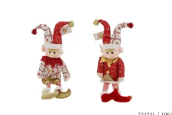 LUTIN 12X8X48CM ROUGE BLANC ET OR