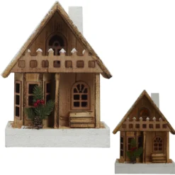 MAISON BOIS ENNEIGE LED H.30CM