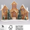 MAISONS AVEC LED 38X27CM
