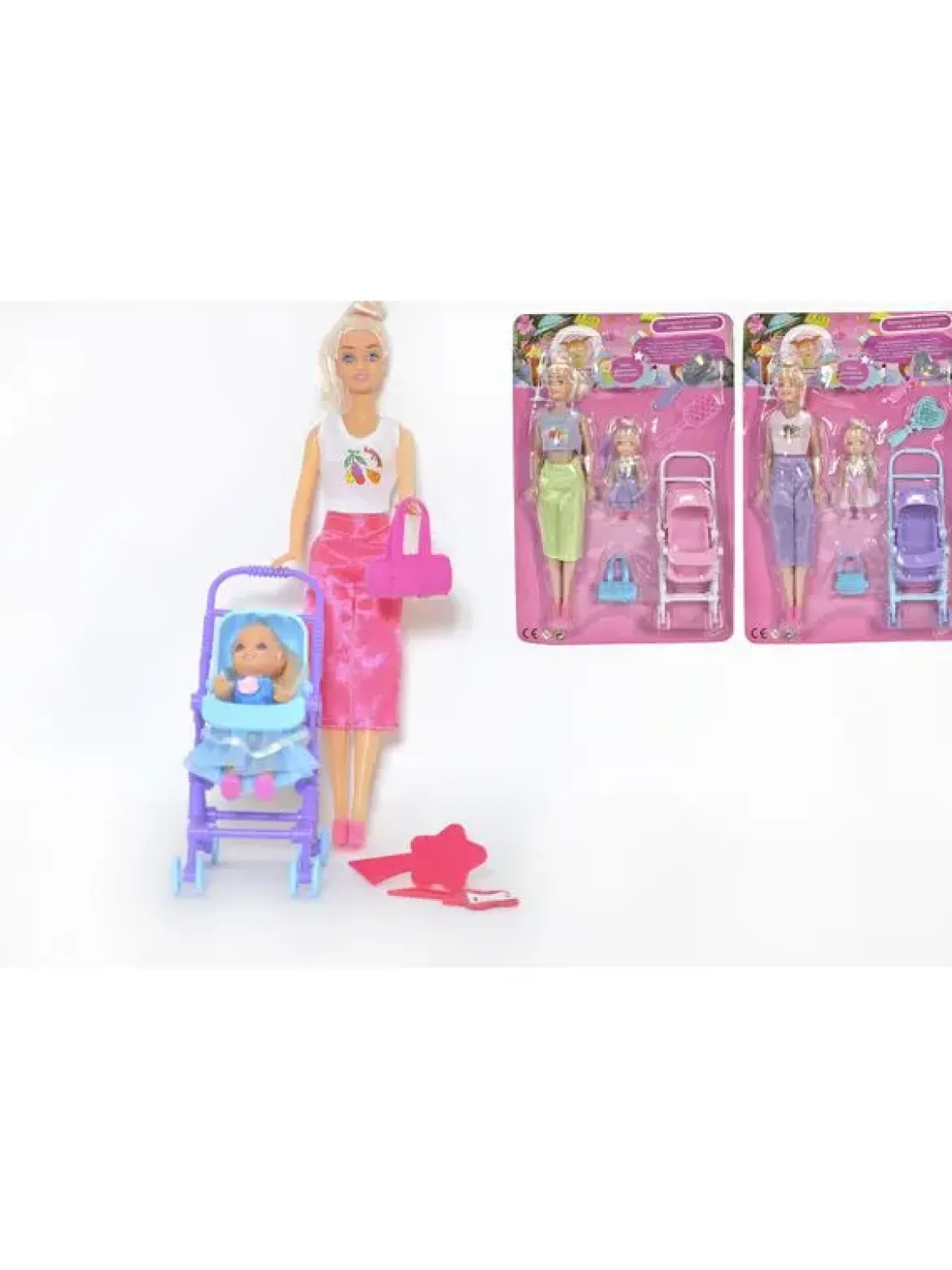 MANNEQUIN ET POUSSETTE ET FILLETTE ET ACC.