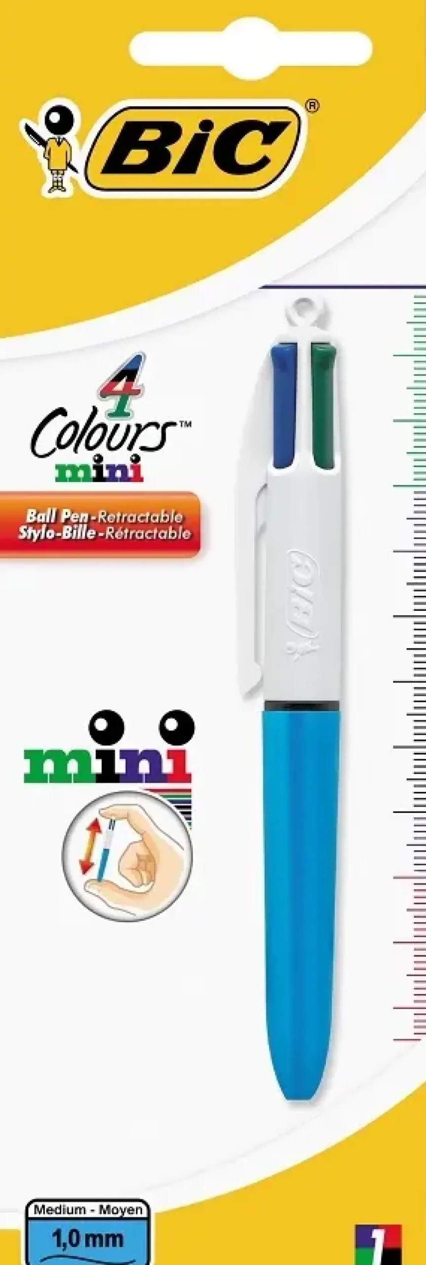 MINI BILLE RETRACTABLE 4 COULEURS