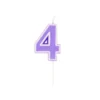MINI BOUGIE ANNIVERSAIRE CHIFFRE 4 H.7CM PASTEL