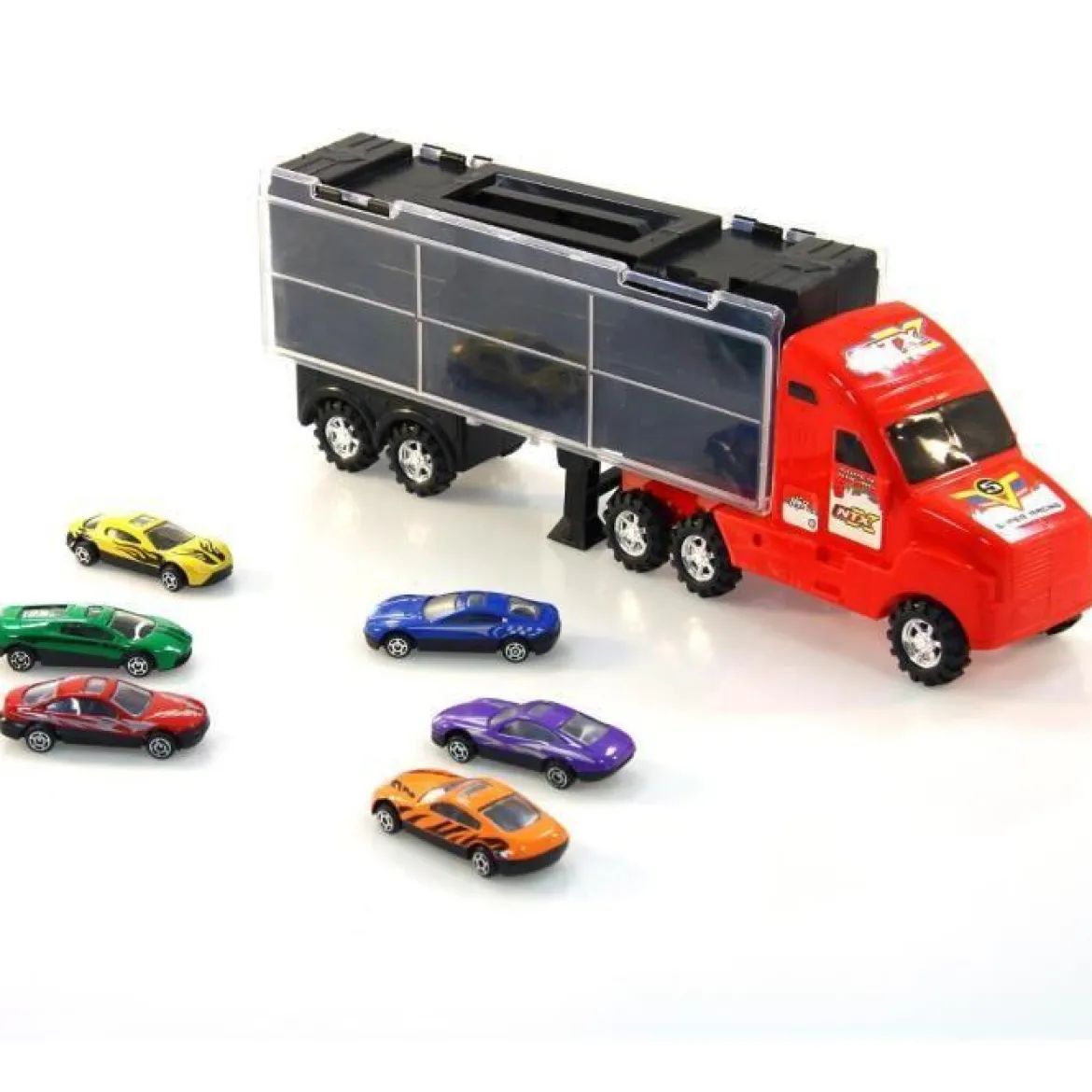 MINI CAMION ET 6 VOITURES METAL