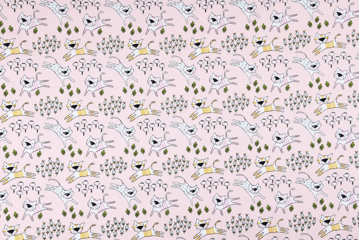 MINOU TOILE HERAULT 140CM COTON ROSE-2