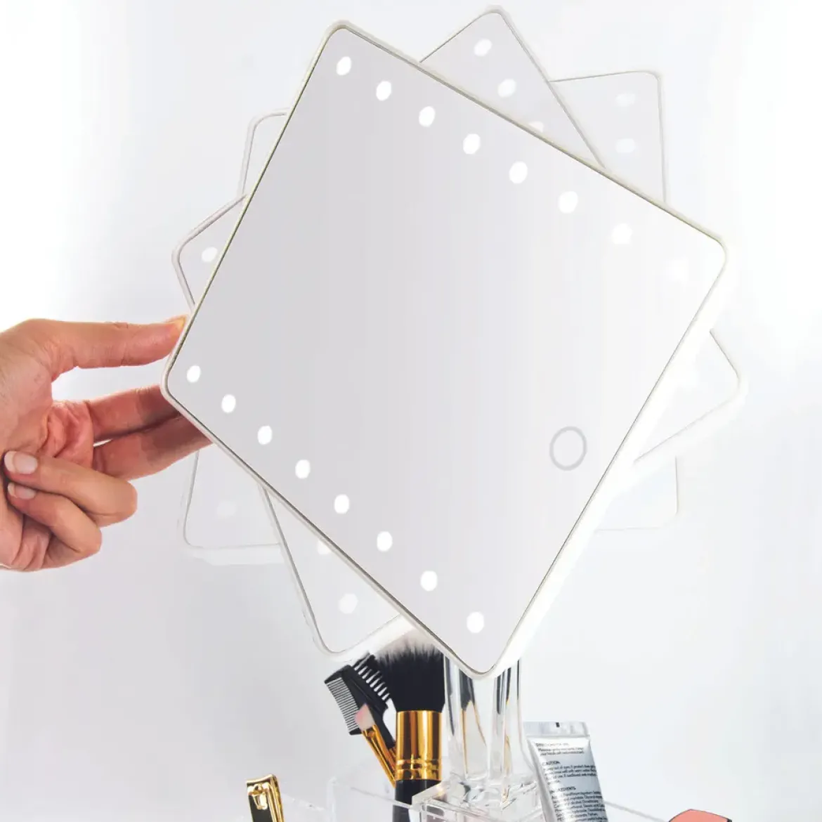 MIROIR BEAUTE LUMINEUX TACTILE AVEC RANGEMENT