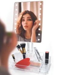 MIROIR BEAUTE LUMINEUX TACTILE AVEC RANGEMENT